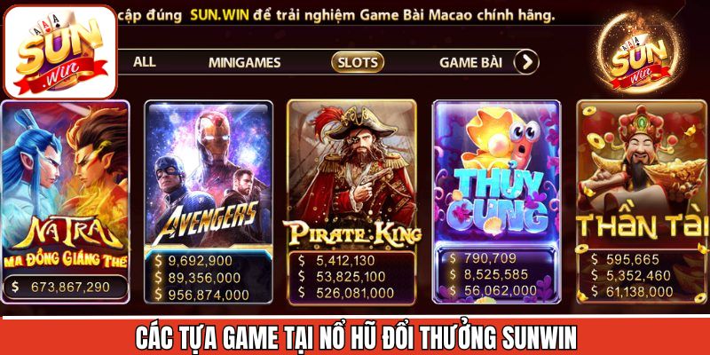 Những trò chơi nổ hũ đổi thưởng Sunwin đang được yêu thích nhất